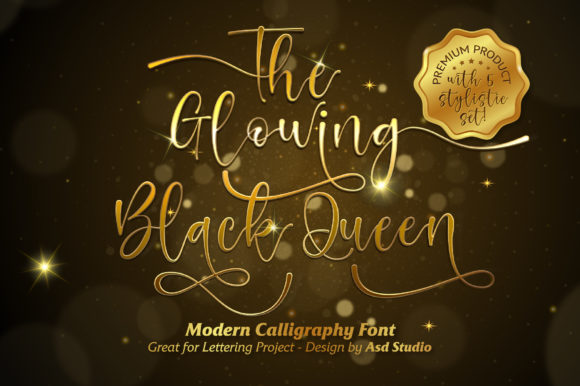 The Glowing Black Queen: A Script Font That Elevates Branding